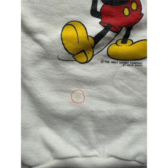 Vintage 1970s Mickey Mouse Disney Youth Medium White Sweatshirt - Picture 6 of 8